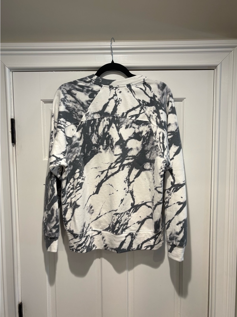 Zella Women’s Small -White and Charcoal Marble Crewneck Sweatshirt - Picture 3 of 12